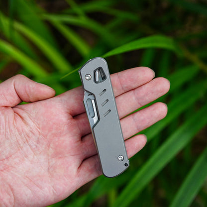 TC4 Titanium Handle Scale Set Compatible with T4 for DIY Replacement Stonewashed finish