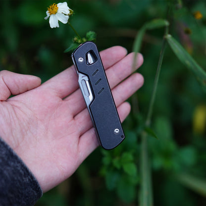 TC4 Titanium Handle Scale Set for T4, PVD Black Stonewashed, DIY Replacement