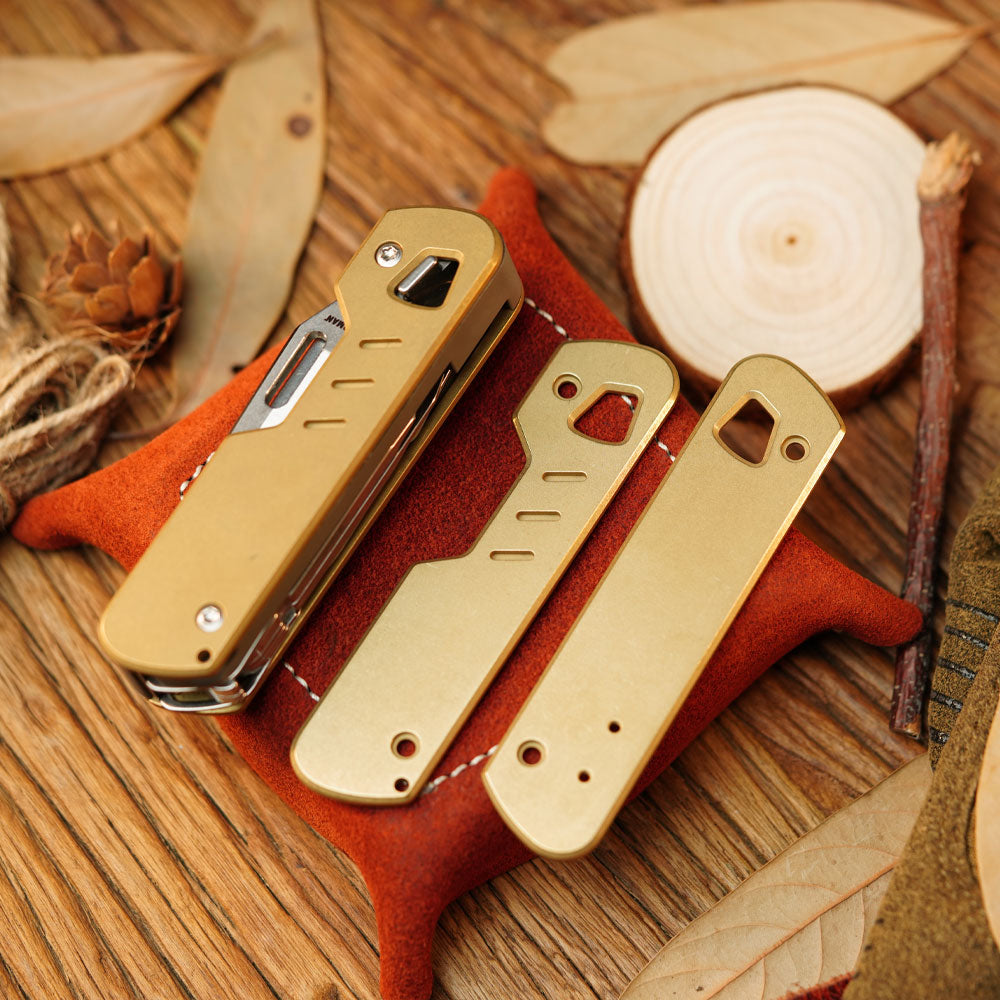 Brass Handle Scale Set Compatible with T4 for DIY Replacement