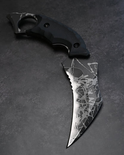 KIKUKNIVES Karambit Hawk Rare Ginza Exhibition Edition – OU-31 Steel, Black G10 Handle, Personally Signed