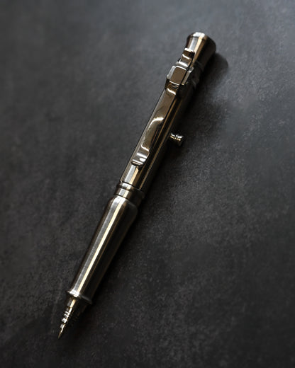 Hidetoshi Nakayama Kyoto Show Edition Stainless Steel Bolt-Action Tactical Pen Type B – Rounded Conical Tip