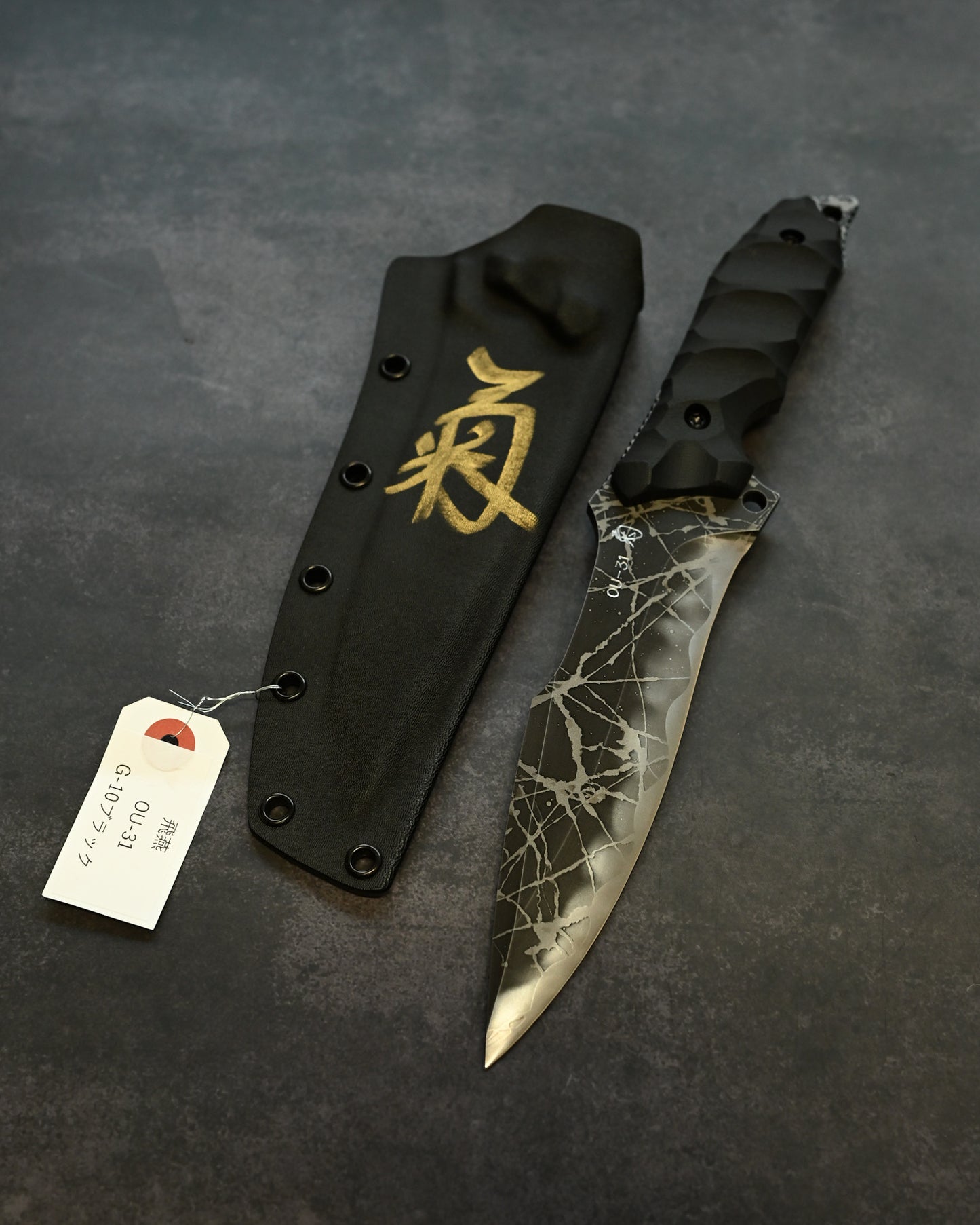 Limited Edition｜Kiku Matsuda “Hien”｜OU-31 Outdoor Fixed Blade｜173mm Blade｜Black G10 Handle｜Handmade in Japan
