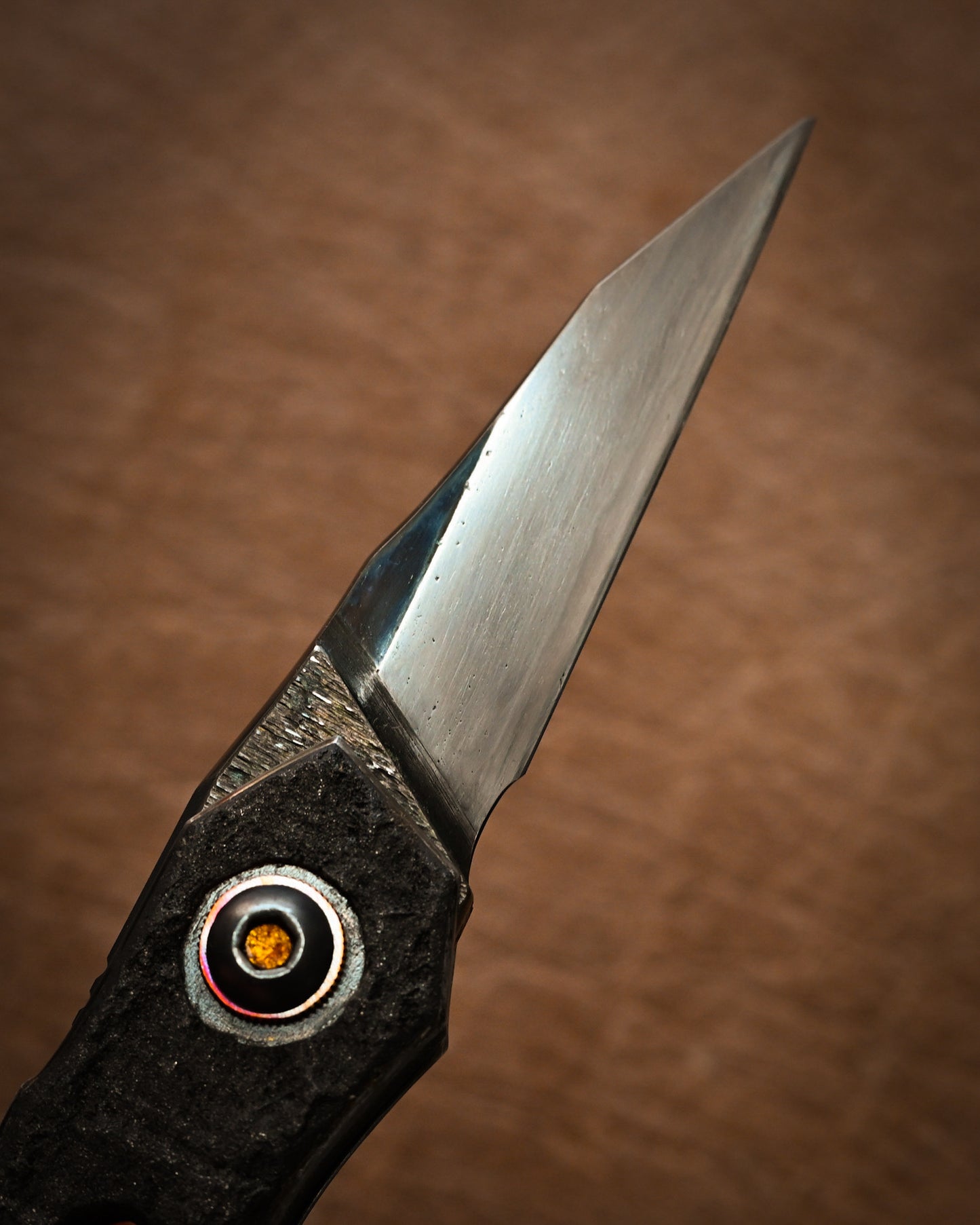 推薦作家・極希少 二部幸夫作 東京展示会モデル No.R8-3 「肥厚守」カスタムフォールディングナイフ