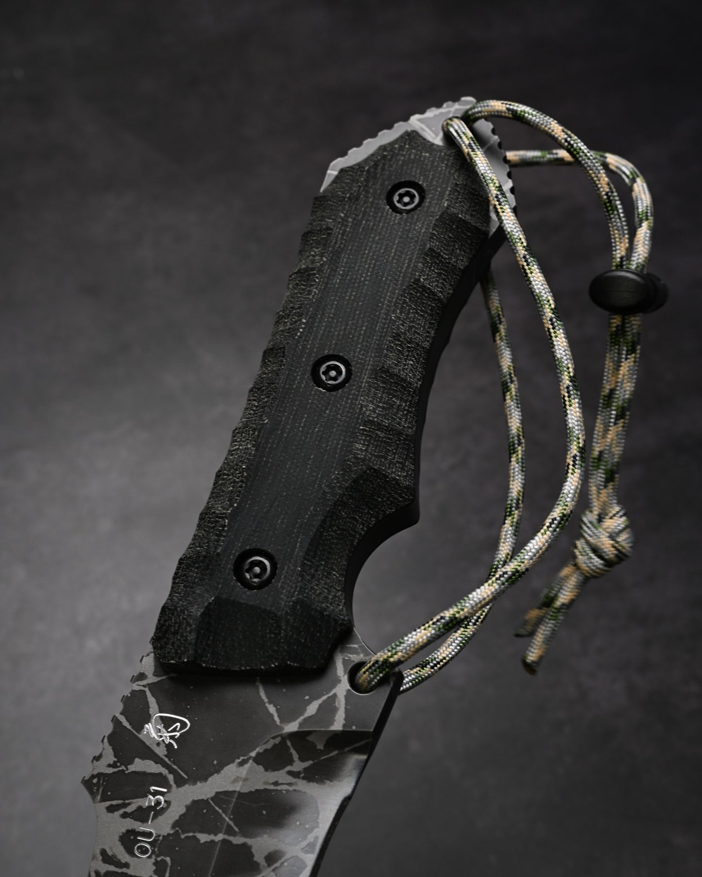 極めて希少 Kiku Knives 松田菊男 雷神 極厚刃カスタムアウトドアナイフ OU-31ブレード