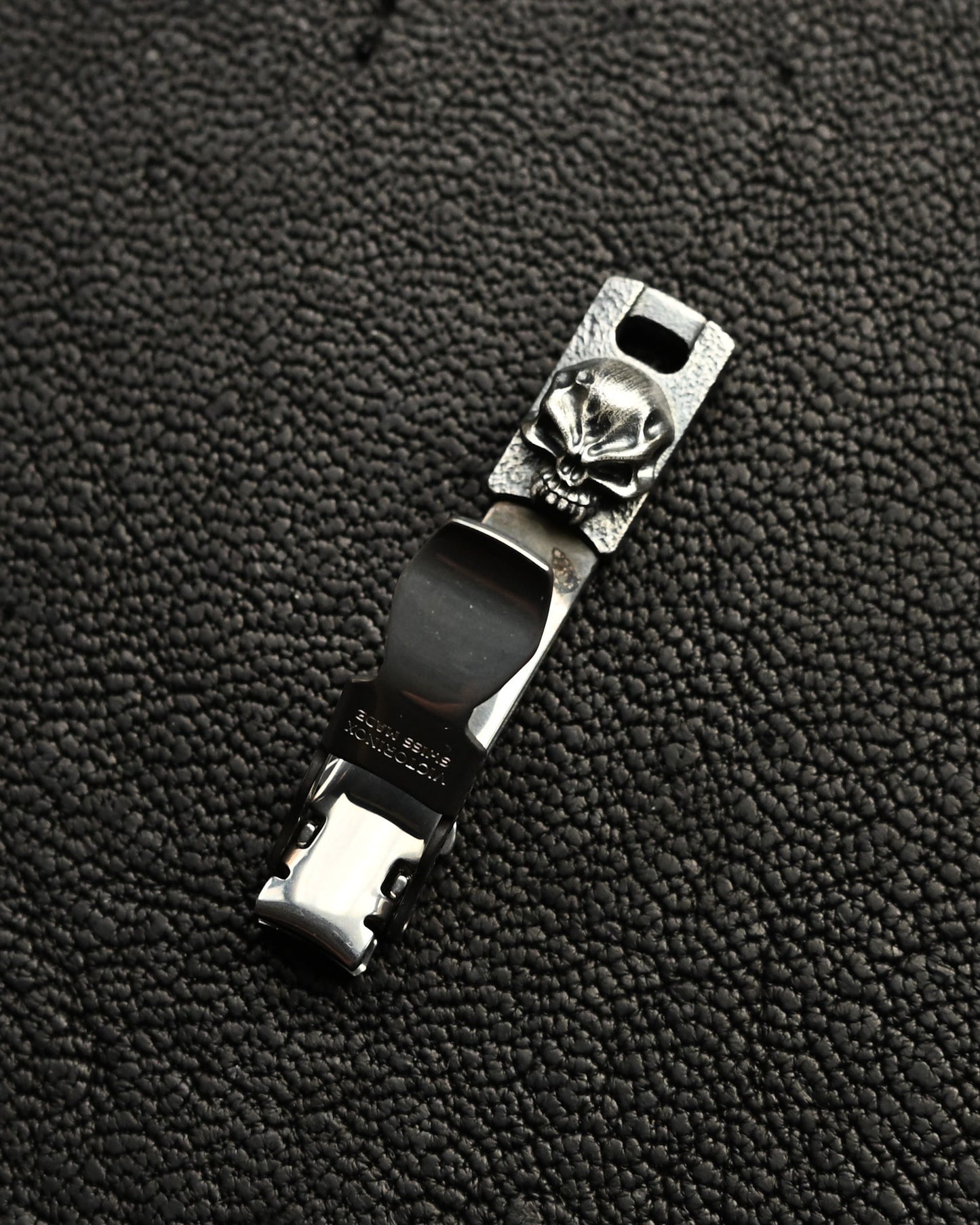 Discontinued and Rare Steel Flame Nail Clipper with Sterling Silver Warrior Skull
