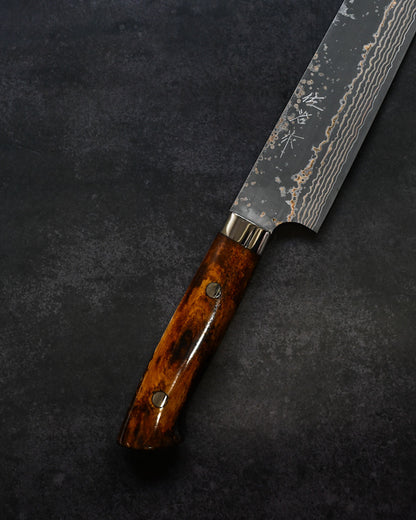 Takeshi Saji Chef KnifeVG10 Damascus  Sujihiki270mm – Brown Bone Handle