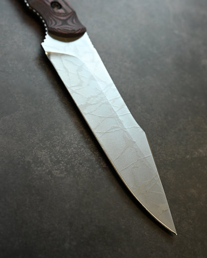 Limited Edition｜Kiku Matsuda × Masayuki Matsuda “Gonzui”｜14C28N Outdoor Fixed Blade｜Layered Linen Micarta Handle｜Handmade in Japan