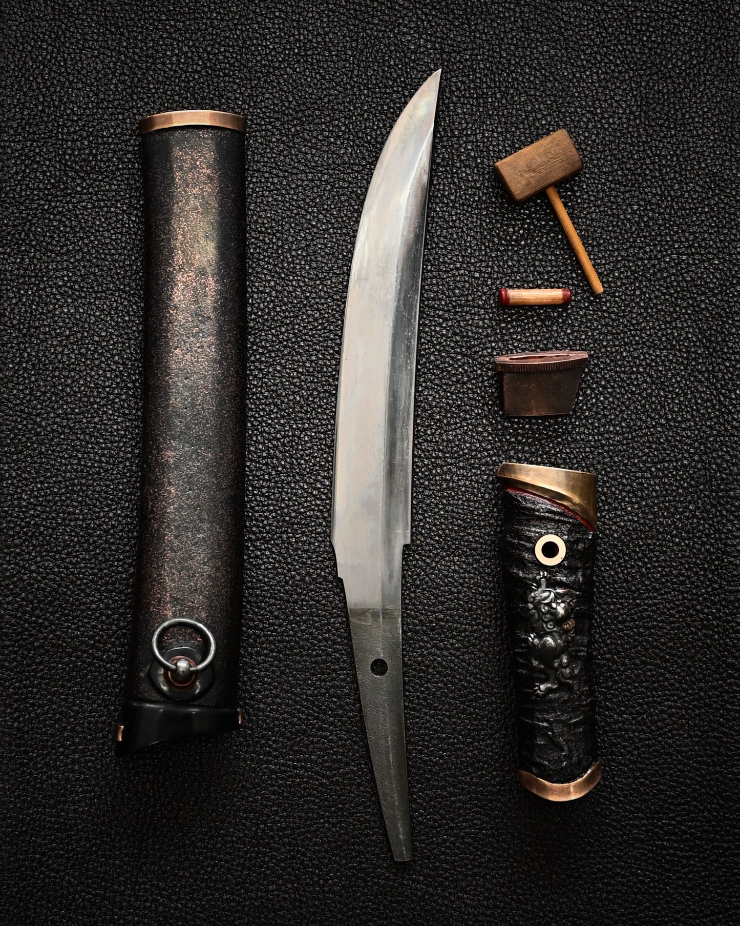 Yukio Nibu – One-Off Custom Knife No. R8-7 Reclaimed Japanese Sword Fragment Carbon Steel