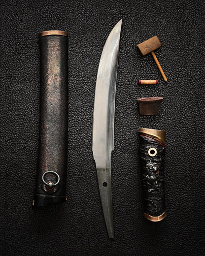 Yukio Nibu – One-Off Custom Knife No. R8-7 Reclaimed Japanese Sword Fragment Carbon Steel