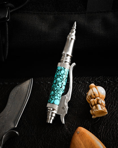 Hidetoshi Nakayama Mini　Turquoise Stainless Steel Click Pen　S