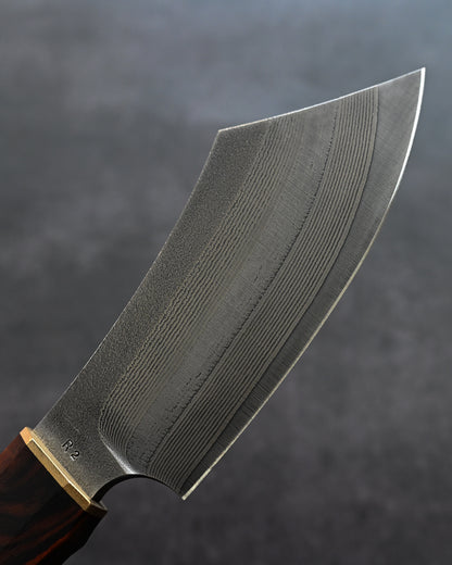 Sunizumi Knives “Little Brown” Full Custom Outdoor Bunka Knife SPG2 Damascus (#6)