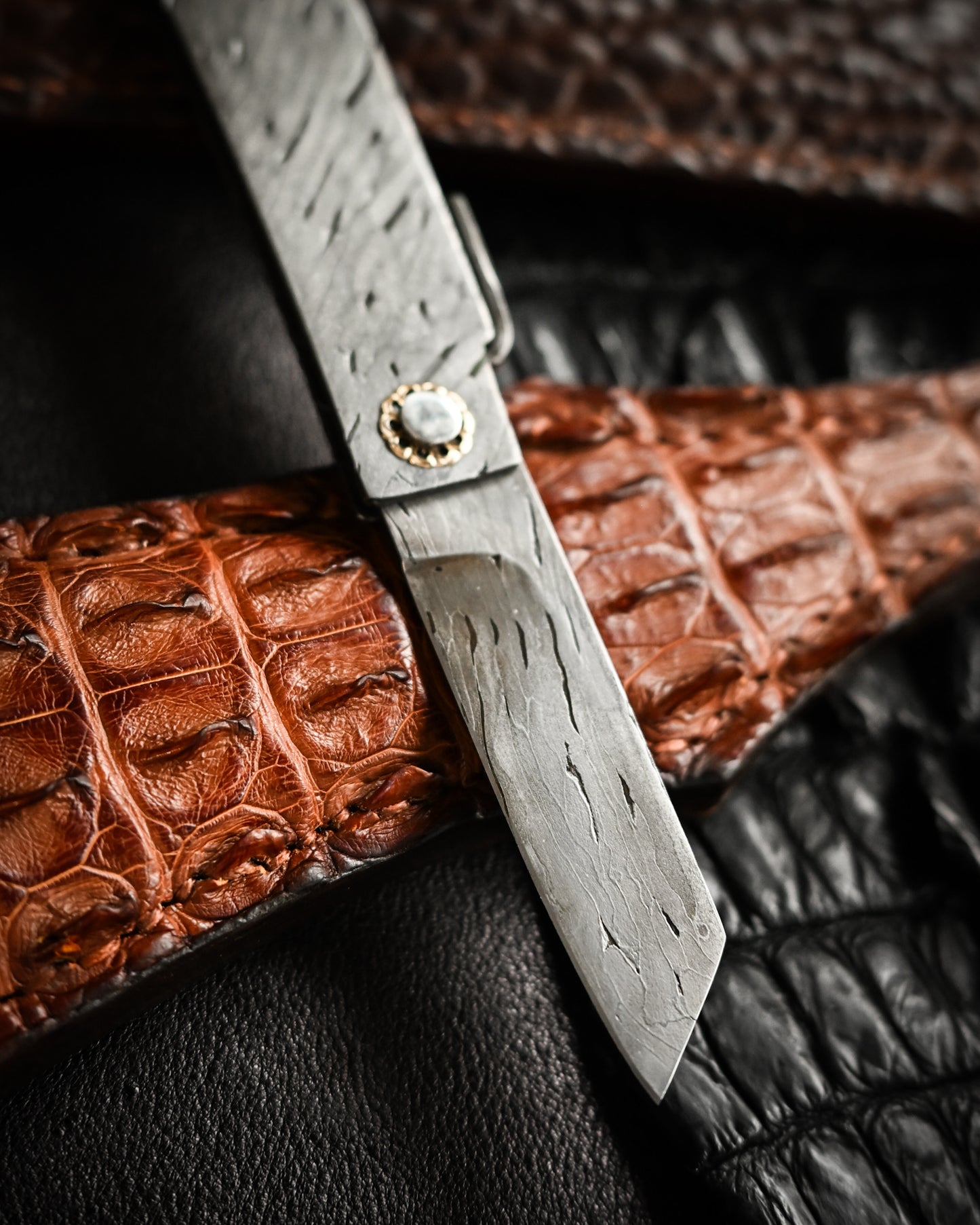Masayuki Tashiro S711 Forged Dragon Scale Damascus Higonokami EDC Custom Folding Knife