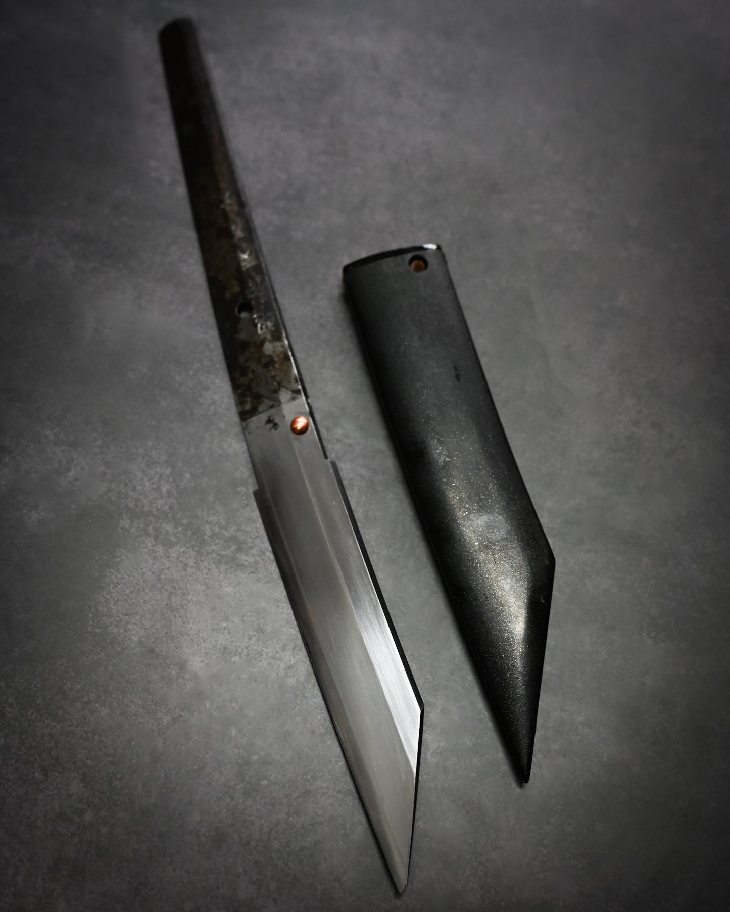 Yukio Nibu – One-Off Custom Knife R8-12 Reclaimed Mantetsu Sword Fragment (1940)