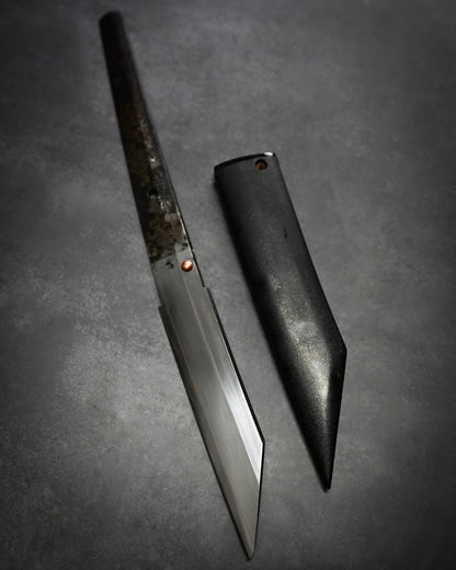 Yukio Nibu – One-Off Custom Knife R8-12 Reclaimed Mantetsu Sword Fragment (1940)