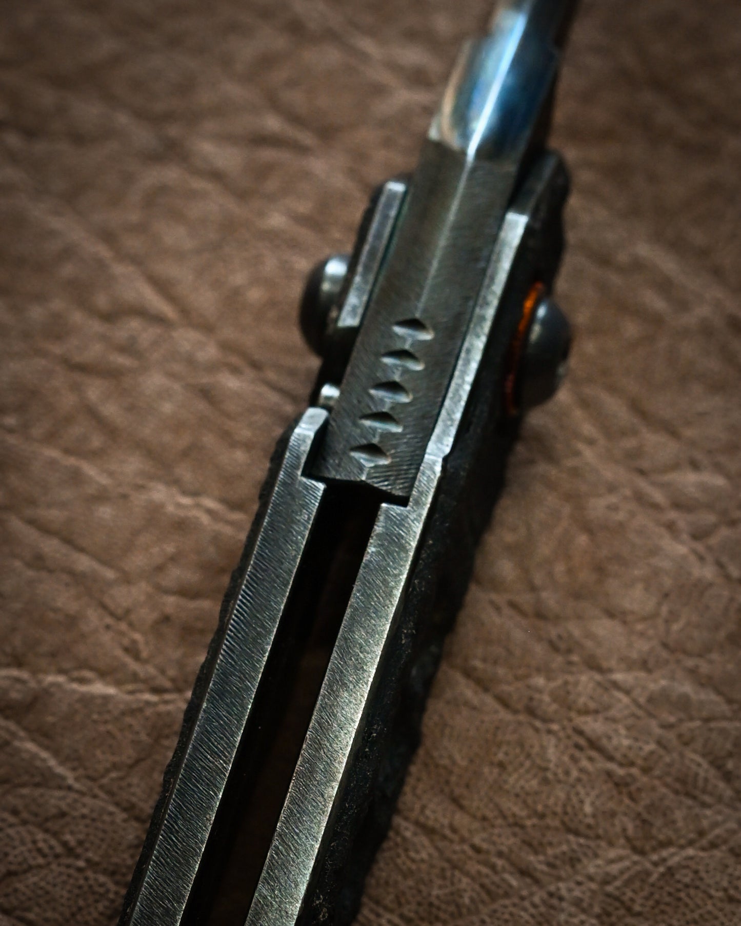 推薦作家・極希少 二部幸夫作 東京展示会モデル No.R8-3 「肥厚守」カスタムフォールディングナイフ