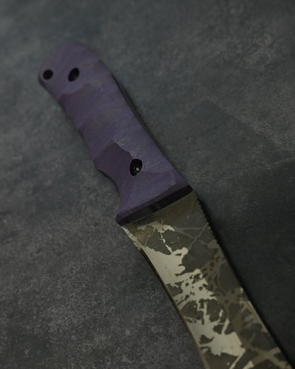 Limited Edition｜Kiku Matsuda — Masayuki Matsuda “Fuuga H&H”｜OU-31 Outdoor Fixed Blade｜Purple G10 Handle｜Handmade in Japan