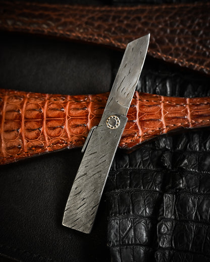 Masayuki Tashiro S711 Forged Dragon Scale Damascus Higonokami EDC Custom Folding Knife