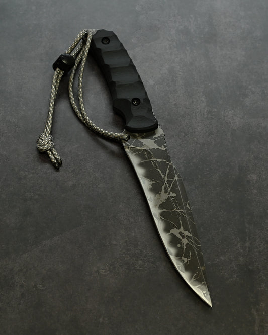 Kiku Knives King Fisher II by Kiku Matsuda｜OU-31 Tool Steel Outdoor Camping Fixed Blade｜Black G10 Handle｜Handmade in Japan