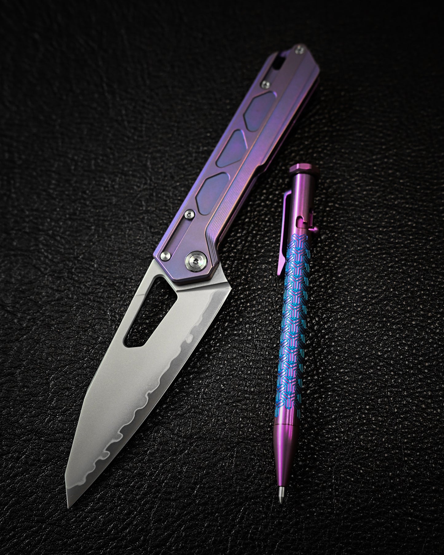 TACRAY Titanium Bolt Action Pen sunizumi Interlock pattern