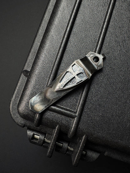 Steel Flame x Starlinger x Strider Collaboration — Silver Shield L Pocket Clip