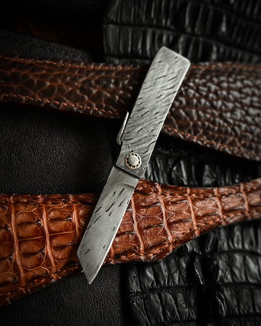 Masayuki Tashiro S711 Forged Dragon Scale Damascus Higonokami EDC Custom Folding Knife