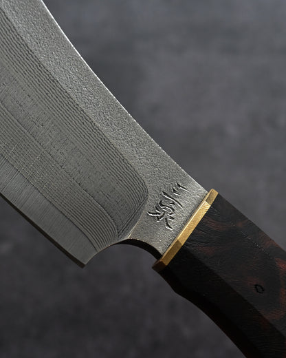 Sunizumi Knives “Little Brown” Full Custom Outdoor Bunka – R2 Laminated Steel (#2)