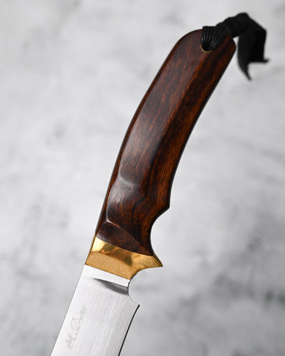 Japan Made Hiroshi Saito Handmade VG10 Outdoor Knife｜Desert Ironwood Handle｜Vegetable-Tanned Leather Sheath