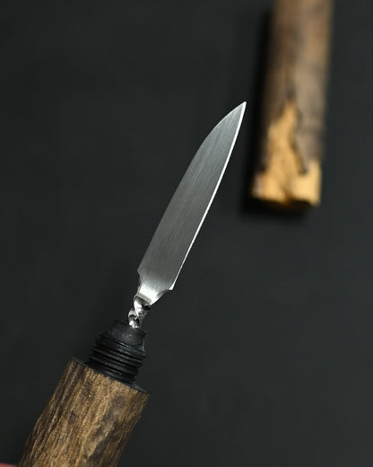 Hidetoshi Nakayama “Flower Knife” — Handmade Art Knife with Boxwood Handle & Antler Blossom