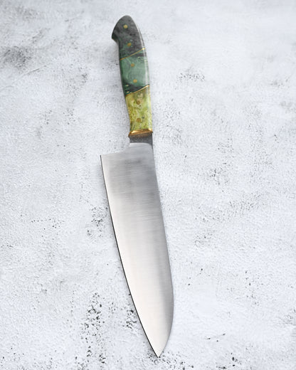 Japan Made Yoshio Sugiyama Handmade Gin3 Santoku Knife｜Copper-Inlaid Handle｜Satin-Finished Blade