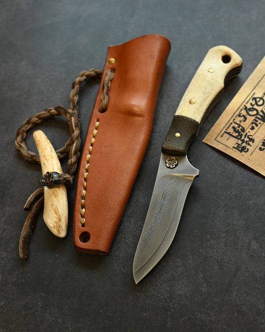 Wtopia BLACK RHINO Outdoor Knife | R2 Laminated Steel | Seki Knife Show Exclusive | Handmade in Japan