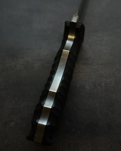 松田菊男 Kiku Knives “Silver Dragon（シルバードラゴン）”｜OU-31 工具鋼 × ブラックG10ハンドル｜超大型タクティカル直刀｜日本製ハンドメイド
