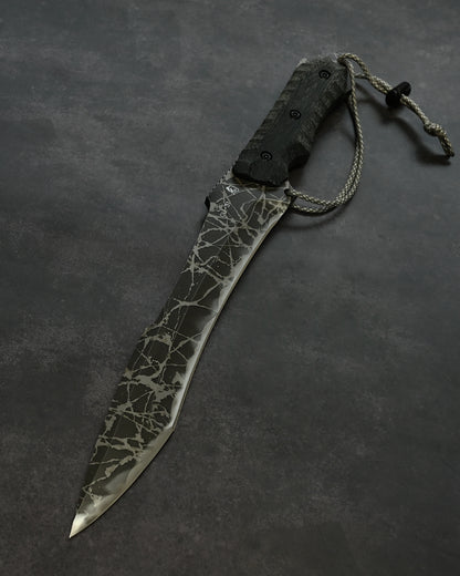 Extremely Rare | Kiku Matsuda “Raijin” — OU-31 Steel Blade × Black Canvas Micarta Handle
