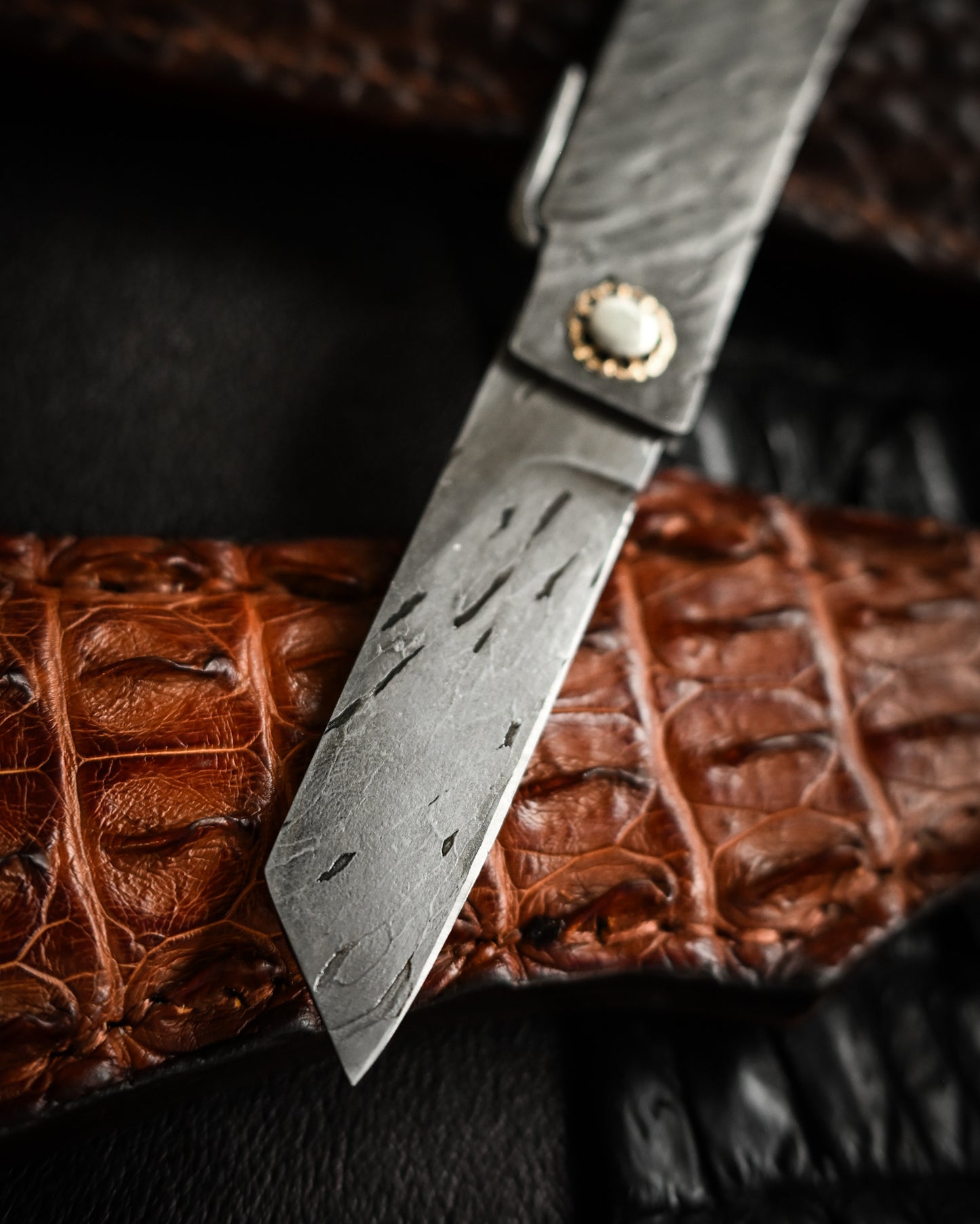 Masayuki Tashiro S711 Forged Dragon Scale Damascus Higonokami EDC Custom Folding Knife