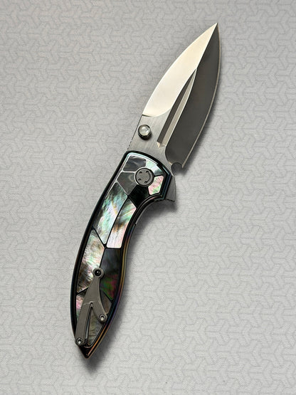 Infinite Charlie Knives Sea Bream Custom Knife M390 Blade Deep-Sea Mother-of-Pearl Handle