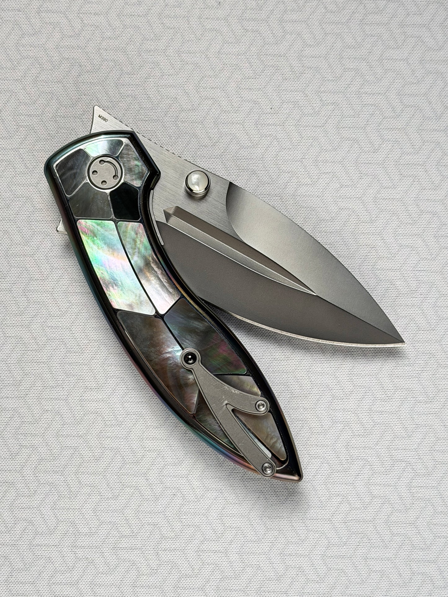 Infinite Charlie Knives Sea Bream Custom Knife M390 Blade Deep-Sea Mother-of-Pearl Handle