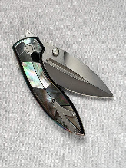 Infinite Charlie Knives Sea Bream Custom Knife M390 Blade Deep-Sea Mother-of-Pearl Handle