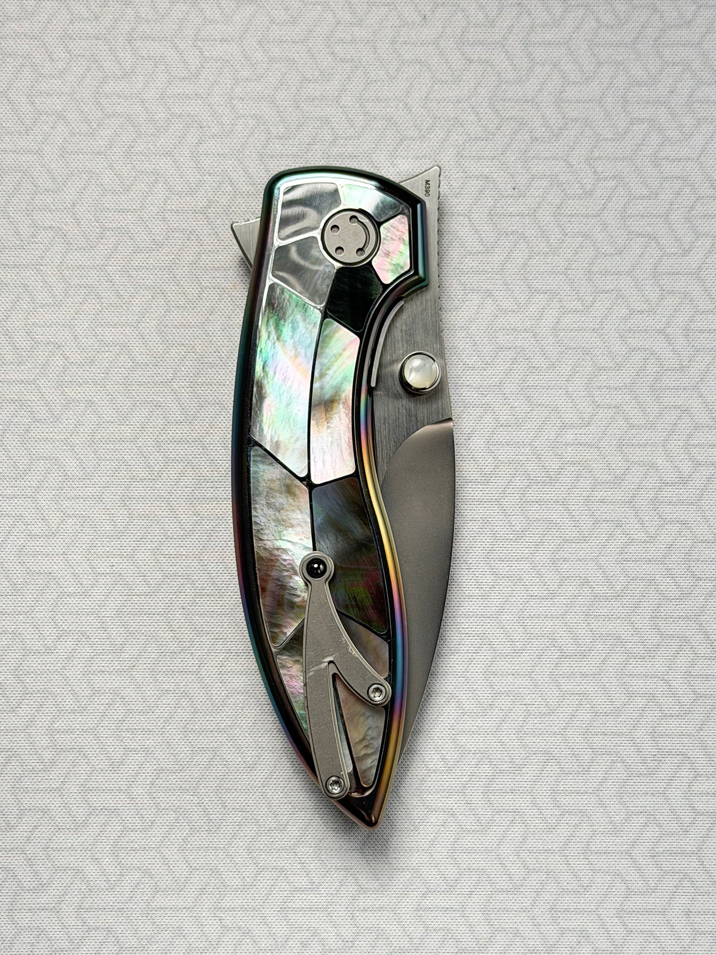 Infinite Charlie Knives Sea Bream Custom Knife M390 Blade Deep-Sea Mother-of-Pearl Handle