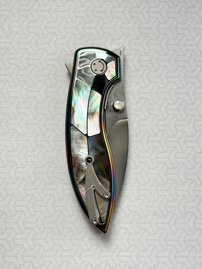 Infinite Charlie Knives Sea Bream Custom Knife M390 Blade Deep-Sea Mother-of-Pearl Handle