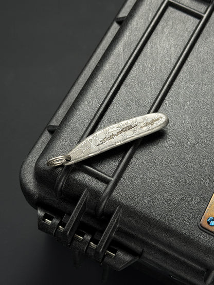Extremely Rare Discontinued Collaboration – Steel Flame Silver Warrior Inlaid Damascus Pendant