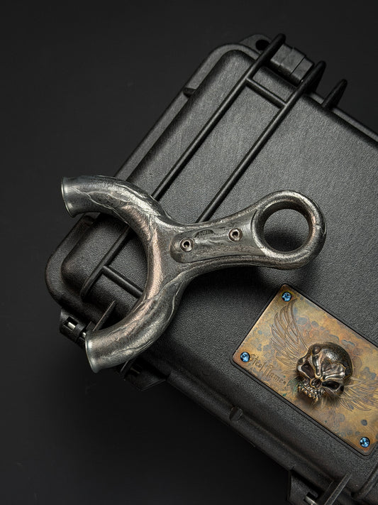 Rare Tang-Made One-Off Hand-Carved Titanium Slingshot Stone Whisper