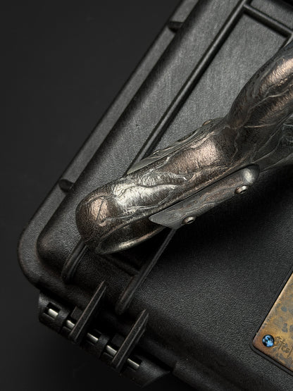 Rare Tang-Made One-Off Hand-Carved Titanium Slingshot Stone Whisper