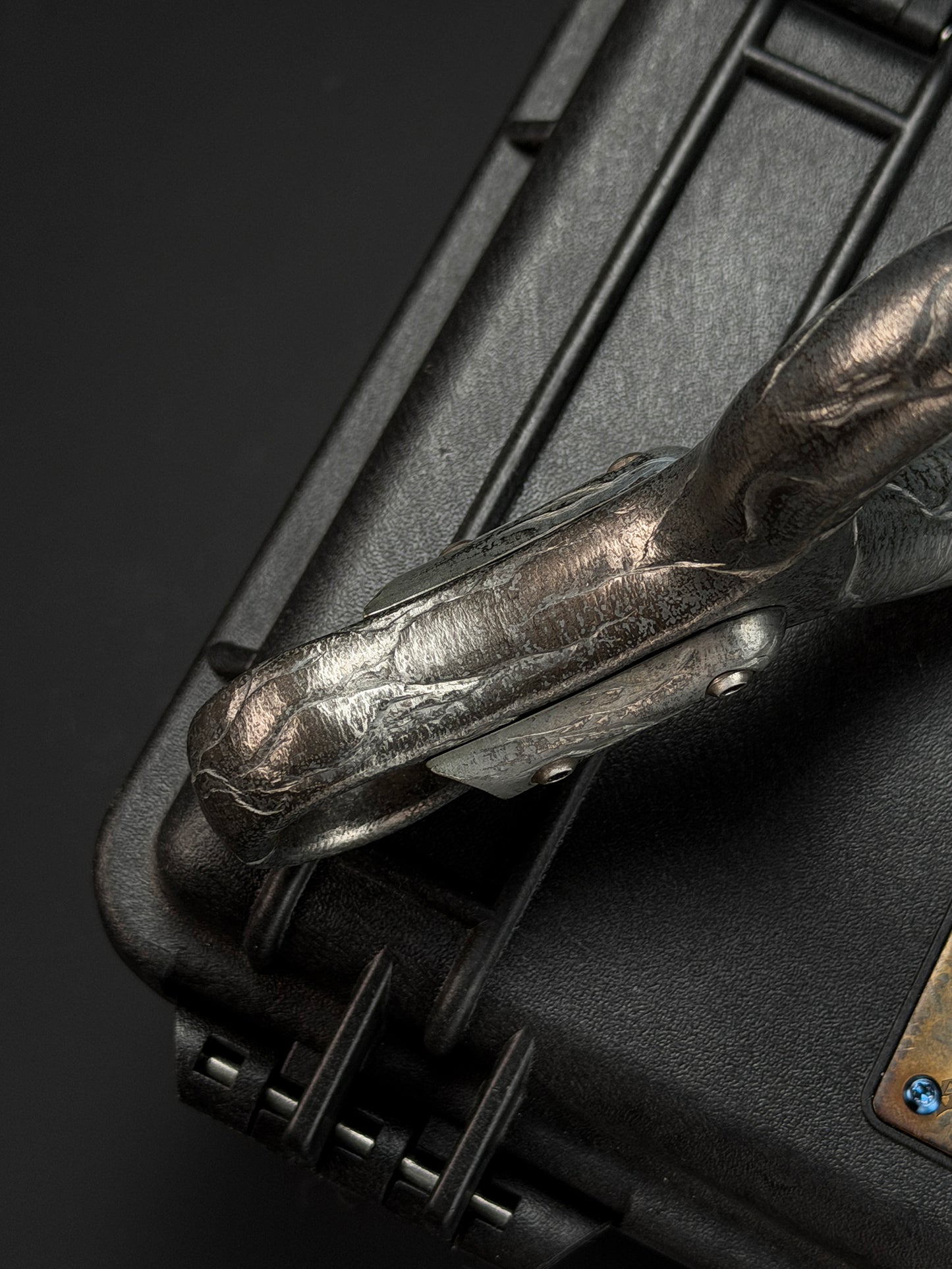 Rare Tang-Made One-Off Hand-Carved Titanium Slingshot Stone Whisper
