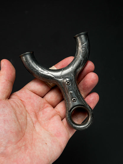 Rare Tang-Made One-Off Hand-Carved Titanium Slingshot Stone Whisper