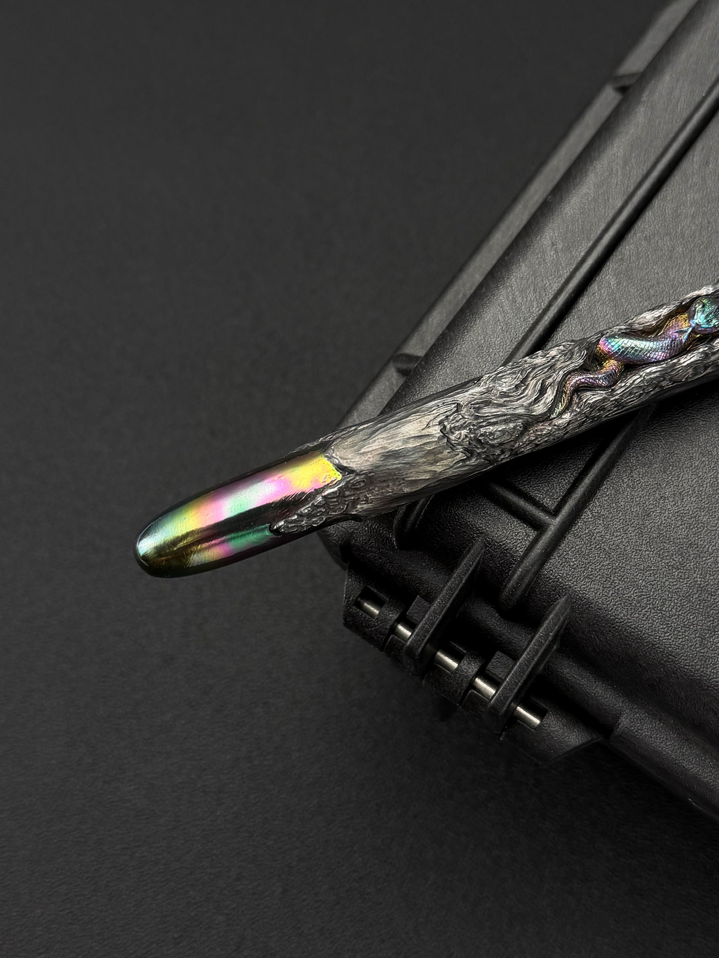 One-Off Tang Zuo Hidden Viper Hand-Carved Titanium EDC Tactical Baton