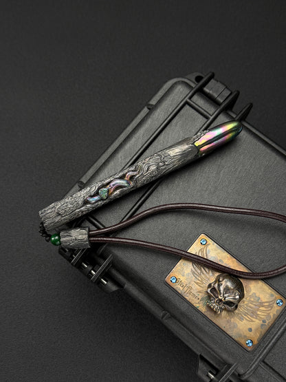 One-Off Tang Zuo Hidden Viper Hand-Carved Titanium EDC Tactical Baton