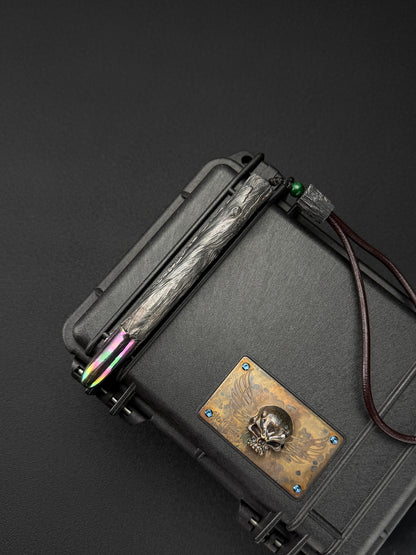 One-Off Tang Zuo Hidden Viper Hand-Carved Titanium EDC Tactical Baton