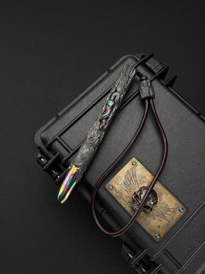 One-Off Tang Zuo Hidden Viper Hand-Carved Titanium EDC Tactical Baton