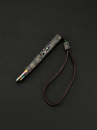 One-Off Tang Zuo Hidden Viper Hand-Carved Titanium EDC Tactical Baton