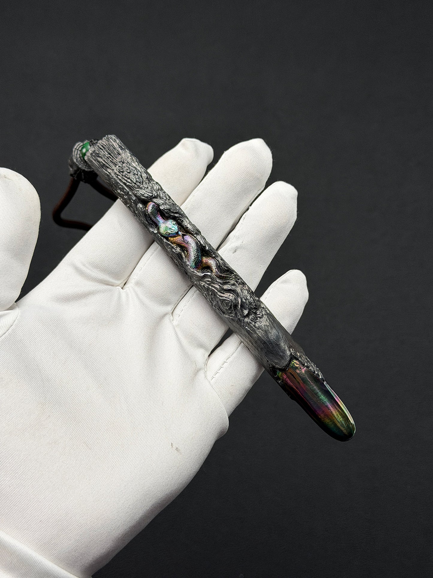 One-Off Tang Zuo Hidden Viper Hand-Carved Titanium EDC Tactical Baton