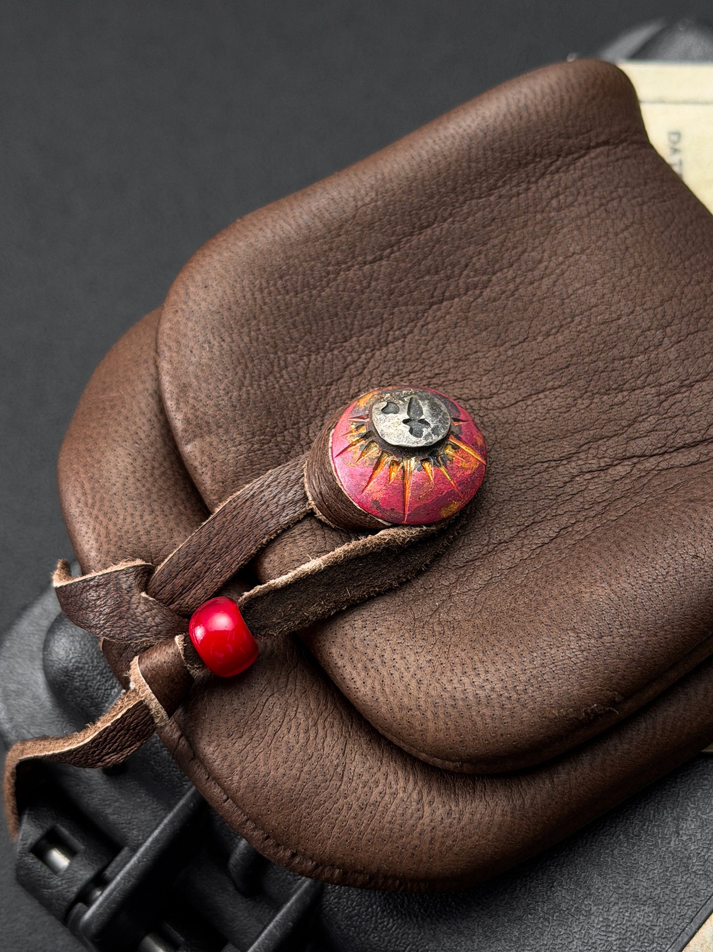 wtopia Japan-Made Custom Mini EDC Pouch  Brown Deerskin